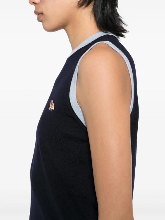  메종키츠네 민소매 티셔츠 OW00603KT1136P480 navy - MAISON KITSUNE