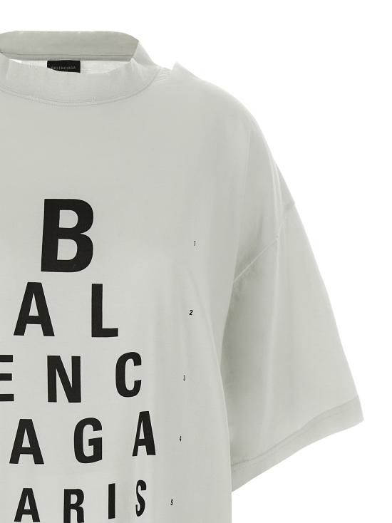 25SS 발렌시아가 옵틱컬 오버사이즈 티셔츠 811688TRVU69081 White - BALENCIAGA