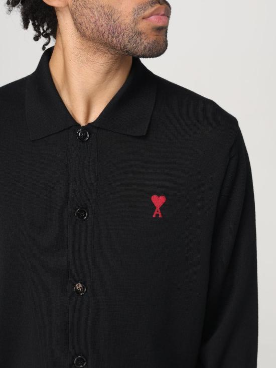 25SS 아미 가디건 HKC211KN0025001 BLACK DOM - AMI