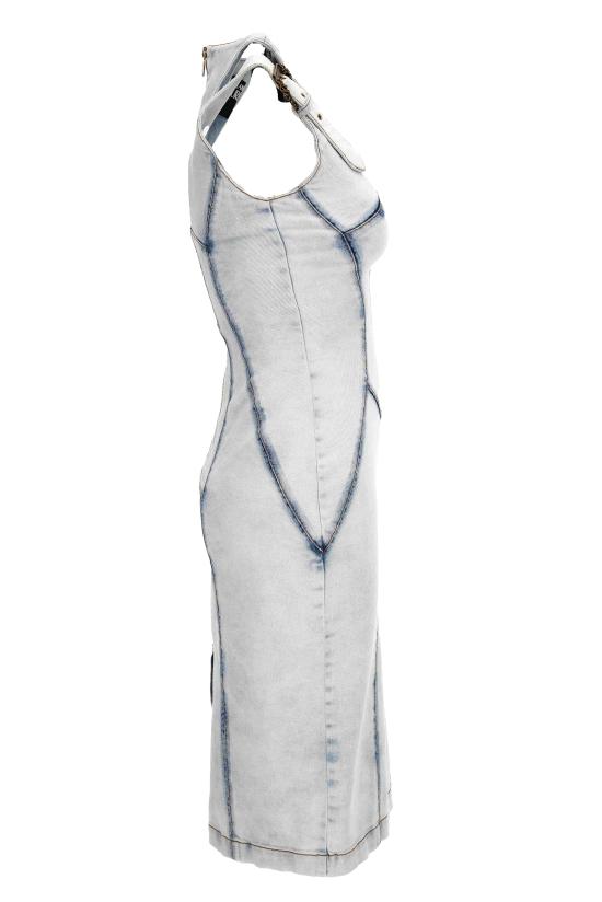 25SS 베르사체 미디 원피스 78HAO95R DW063RS5904 Blue - VERSACE