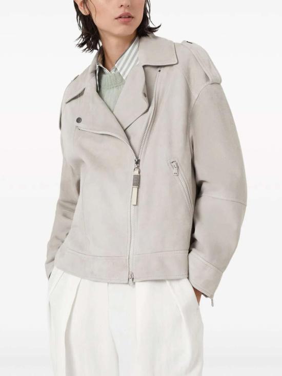  브루넬로 쿠치넬리 바이커 자켓 MPCAI2926C9593 Grey - BRUNELLO CUCINELLI