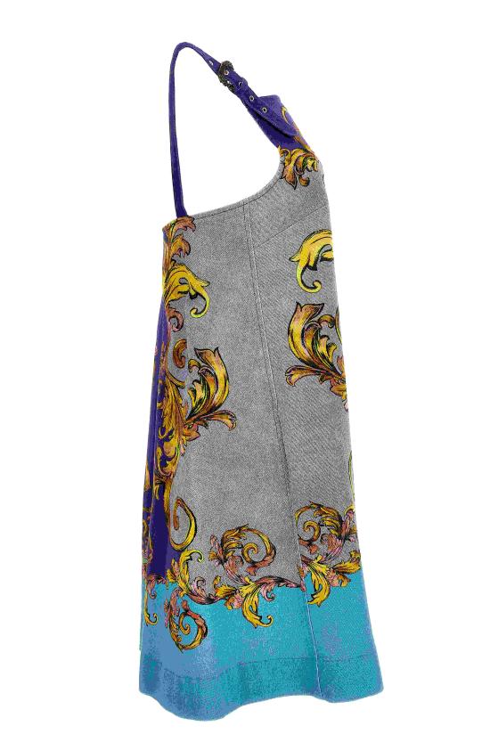 25SS 베르사체 미디 원피스 78HAO9P4 ES141L54322 PURPLE - VERSACE