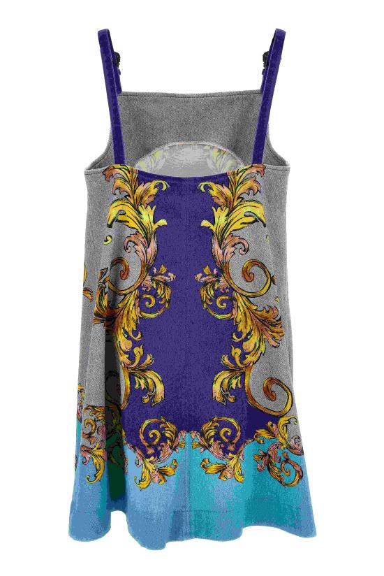 25SS 베르사체 미디 원피스 78HAO9P4 ES141L54322 PURPLE - VERSACE