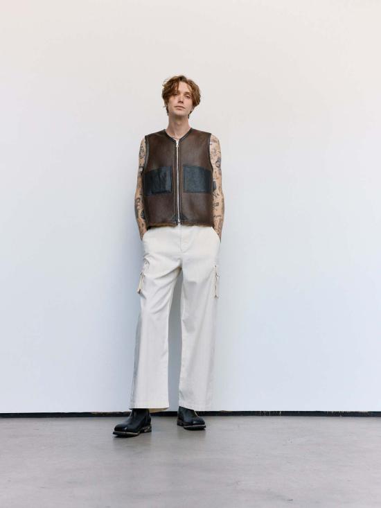  아워레가시 베스트 Our Legacy 리버시블 시어링 조끼 러스틱 그레인 브라운 - OUR LEGACY