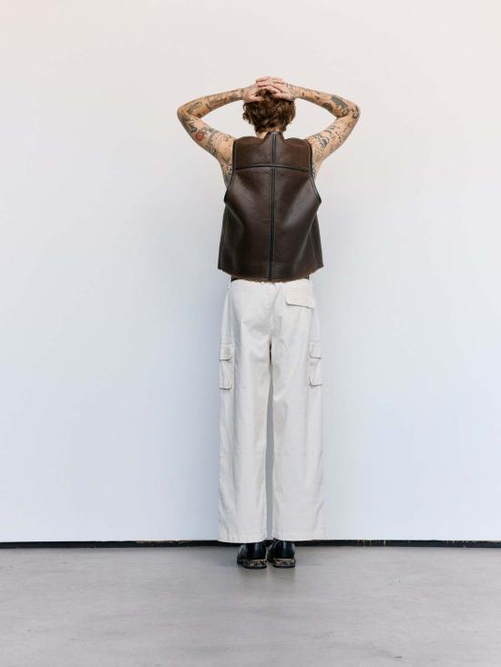  아워레가시 베스트 Our Legacy 리버시블 시어링 조끼 러스틱 그레인 브라운 - OUR LEGACY