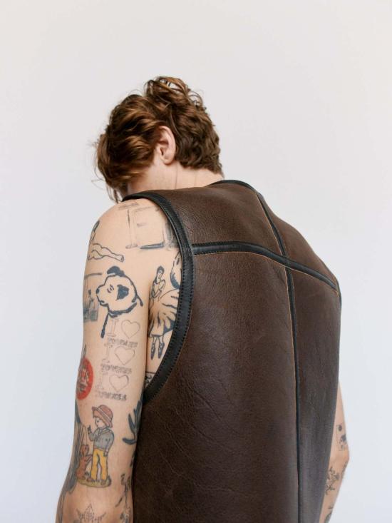  아워레가시 베스트 Our Legacy 리버시블 시어링 조끼 러스틱 그레인 브라운 - OUR LEGACY