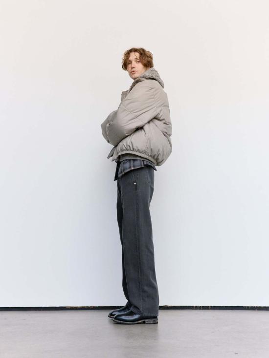  아워레가시 숏패딩 Our Legacy Doubleganger 나일론 퍼파 재킷 베이지 멜 - OUR LEGACY