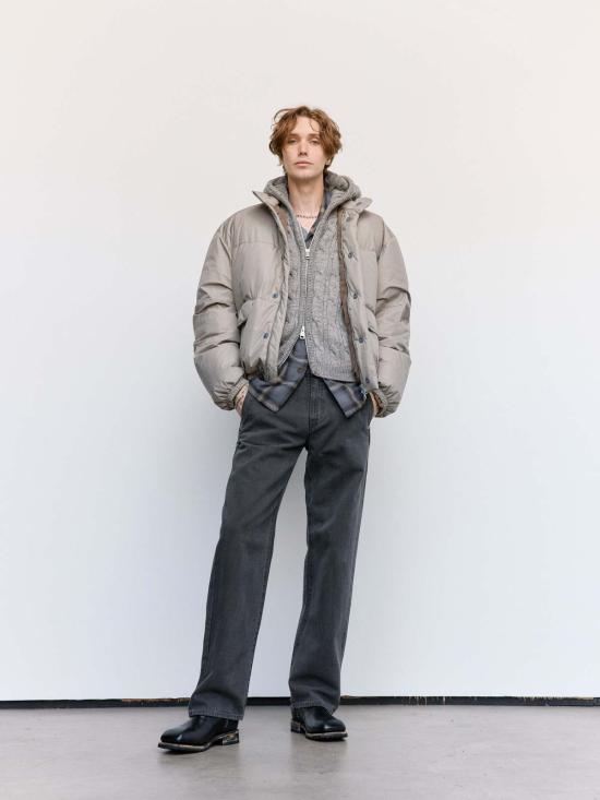  아워레가시 숏패딩 Our Legacy Doubleganger 나일론 퍼파 재킷 베이지 멜 - OUR LEGACY