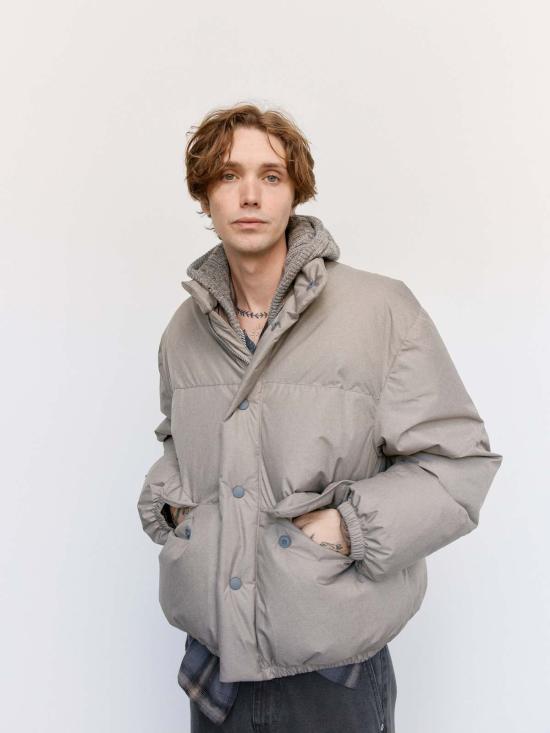  아워레가시 숏패딩 Our Legacy Doubleganger 나일론 퍼파 재킷 베이지 멜 - OUR LEGACY