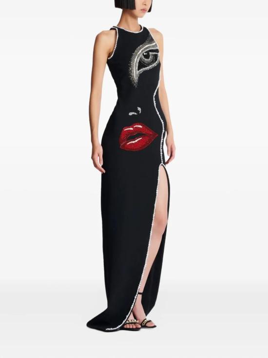  발망 롱 원피스 EF0RO155PC93 - BALMAIN