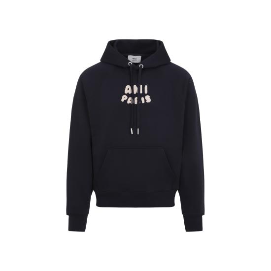 25SS 아미 후드 티셔츠 USW2757474011 NAVY BLUE DOM - AMI