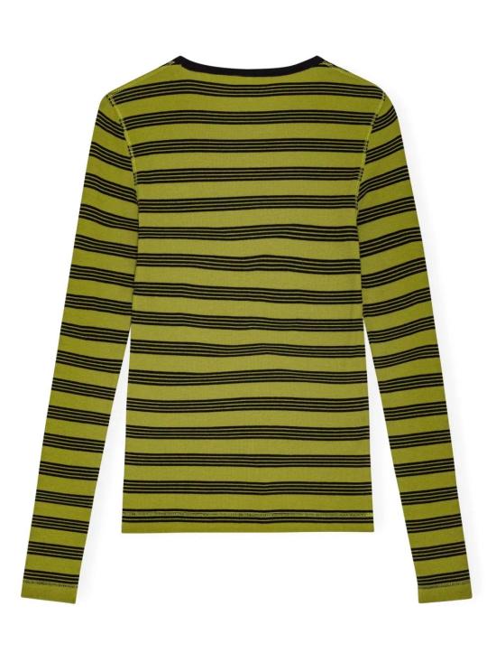  가니 긴팔 티셔츠 T4189 lime - GANNI