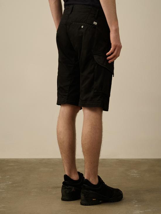  씨피 컴퍼니 스트레치 사틴 카고 쇼츠 18CMBE116A005694G 999 BLACK - C.P. COMPANY