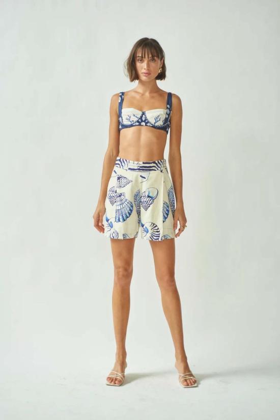  캐롤리나 케이 숏팬츠 캐롤라이나 K 로마 탄성 반바지 펠리시티 쉘