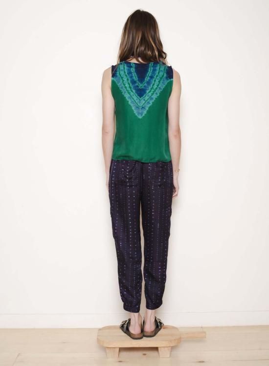  라쿠엘 알레그라 민소매 티셔츠 라켈 알레그라 제인 보더라인 탱크 그린 & 블루 - RAQUEL ALLEGRA