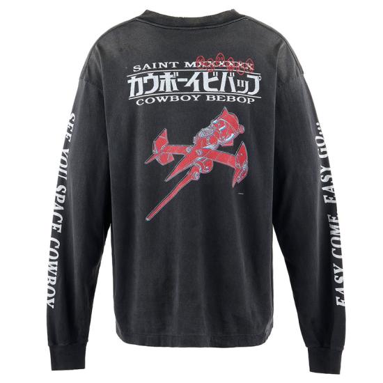 25SS 세인트 미카엘 긴팔 티셔츠 HR8C06BK BLACK - SAINT MXXXXXX