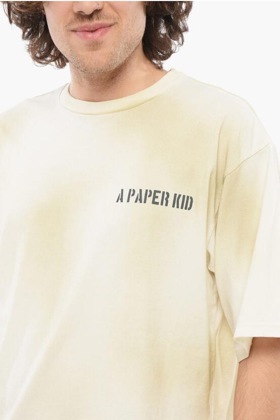  어 페이퍼 키드 반팔 티셔츠 S4PKUATH048013 Beige - A PAPER KID