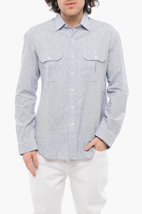  살바토레피콜로 긴팔 셔츠 KS12CO 0 Blue