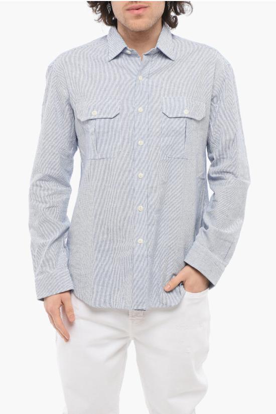  살바토레피콜로 긴팔 셔츠 KS12CO 0 Blue