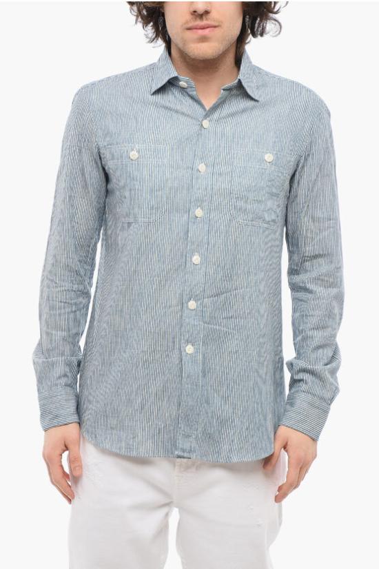  살바토레피콜로 긴팔 셔츠 SBY69CO 0 Blue