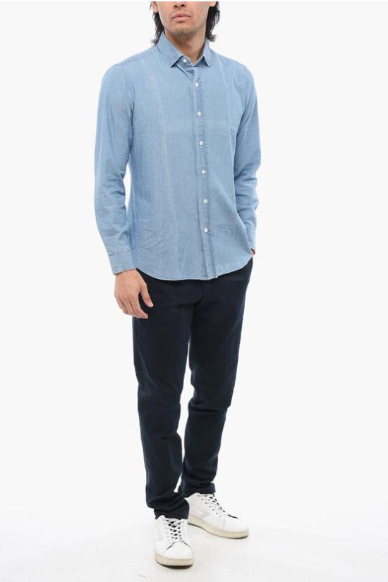  살바토레피콜로 데님 셔츠 OLDAMECO BL5 COLLO FRANCESE Blue - SALVATORE PICCOLO