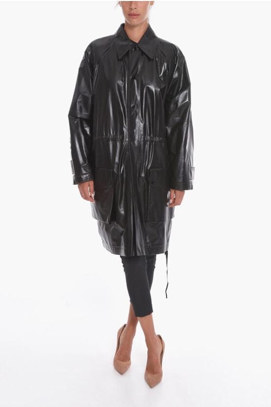  보테가베네타 드로스트링 가죽 자켓 618872VKLC01000 Black - BOTTEGA VENETA