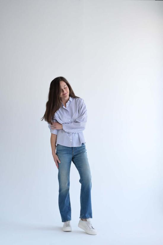  제이미 할러 데님 팬츠 케니키 진 디스트레스드 인디고 - JAMIE HALLER