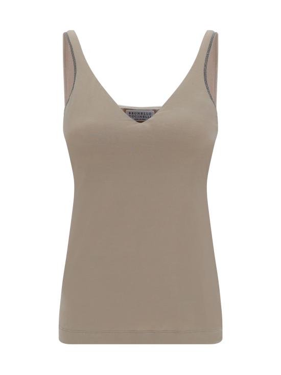 25FW 브루넬로 쿠치넬리 민소매 티셔츠 M0T18BA702 C8539 BEIGE