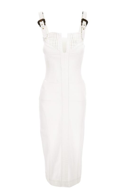 25SS 베르사체 미디 원피스 78HAO951 EW015TC2003 White