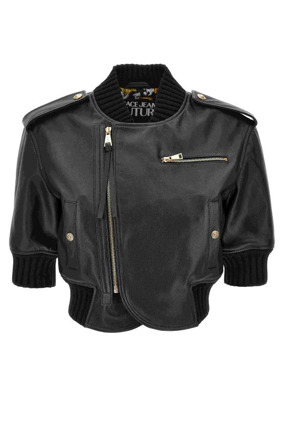 25SS 베르사체 가죽 자켓 78HAVP00 CP009899 Black