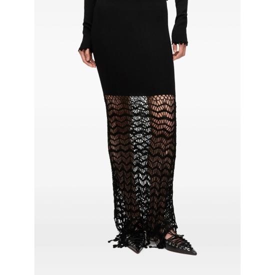 25SS 가니 롱 스커트 K2435 099 BLACK - GANNI