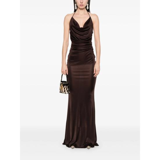 25SS 엘리자베타프랜치 롱 원피스 ABR0652E2 644 BROWN - ELISABETTA FRANCHI