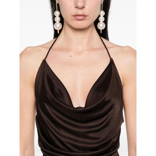 25SS 엘리자베타프랜치 롱 원피스 ABR0652E2 644 BROWN - ELISABETTA FRANCHI