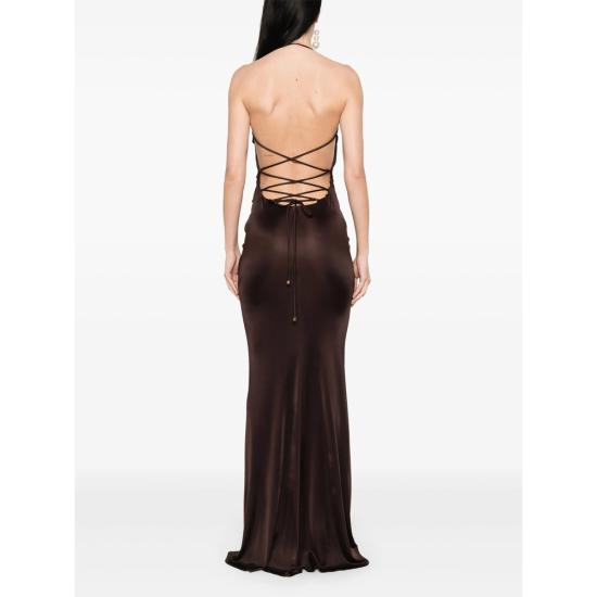 25SS 엘리자베타프랜치 롱 원피스 ABR0652E2 644 BROWN - ELISABETTA FRANCHI