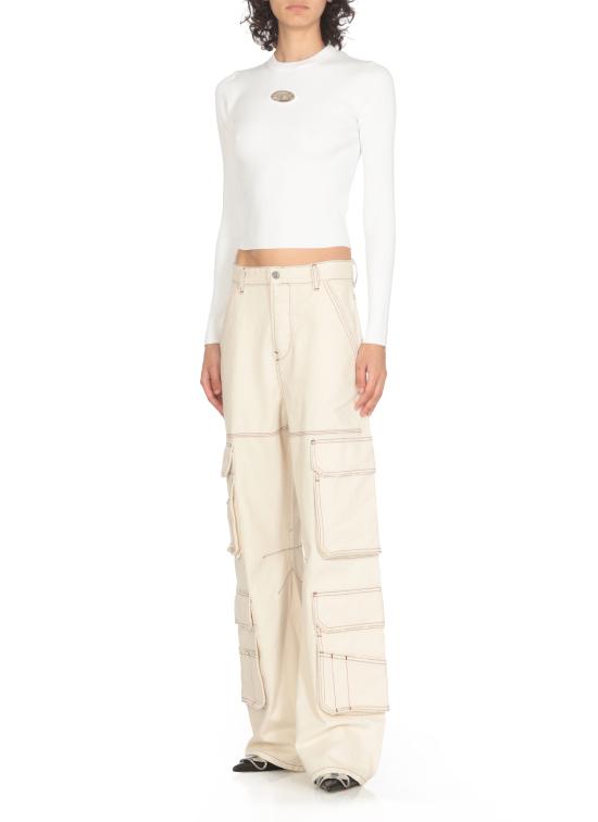 25SS 디젤 스웨터 A15328 0DLAX100 White - DIESEL