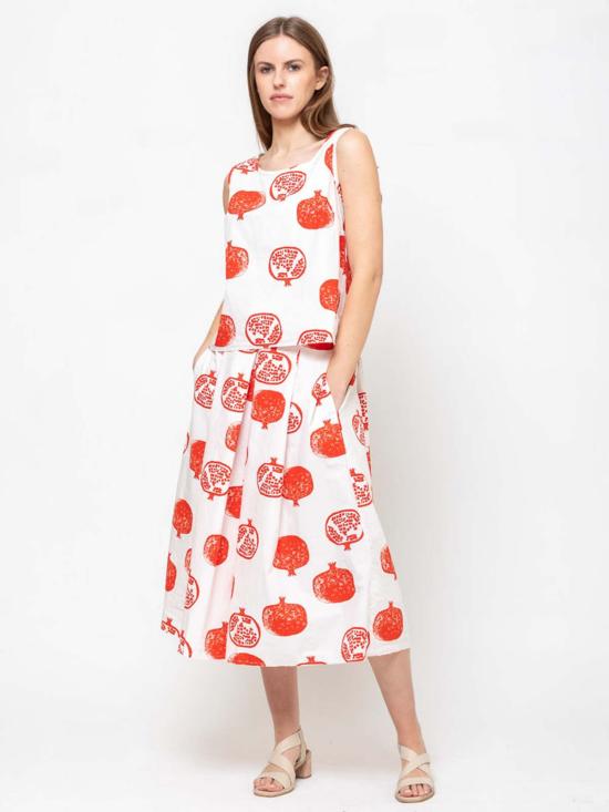  Aequamente 탑 석류 블록 프린트