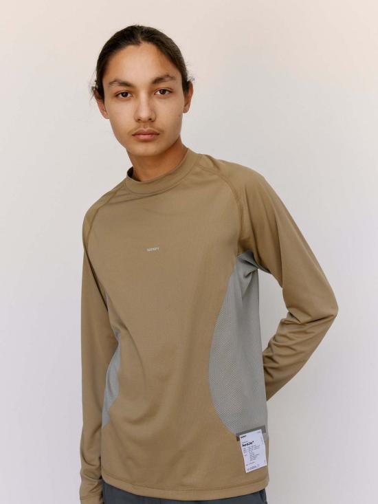  새티스파이 긴팔 티셔츠 Satisfy Aura Lite Tech 롱 티 아미 그린 - SATISFY