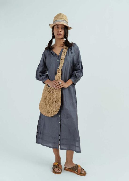  Anandi Joshi 롱 원피스 아난디 조시 페전트 드레스 차콜 - OTHER BRANDS