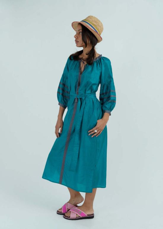  Anandi Joshi 롱 원피스 아난디 조시 페전트 드레스 터키석 - OTHER BRANDS