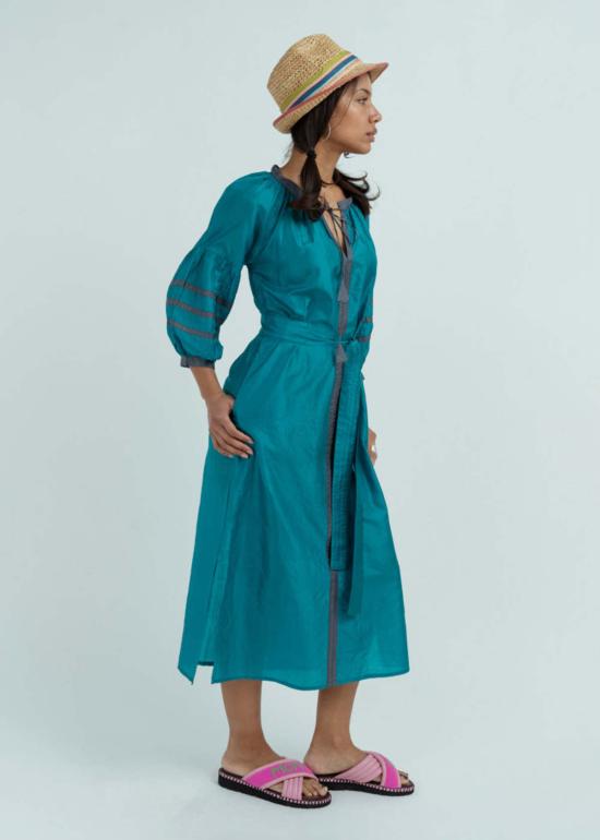  Anandi Joshi 롱 원피스 아난디 조시 페전트 드레스 터키석 - OTHER BRANDS