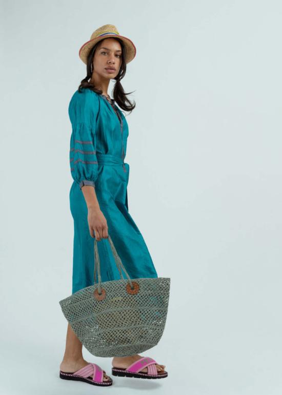  Anandi Joshi 롱 원피스 아난디 조시 페전트 드레스 터키석 - OTHER BRANDS