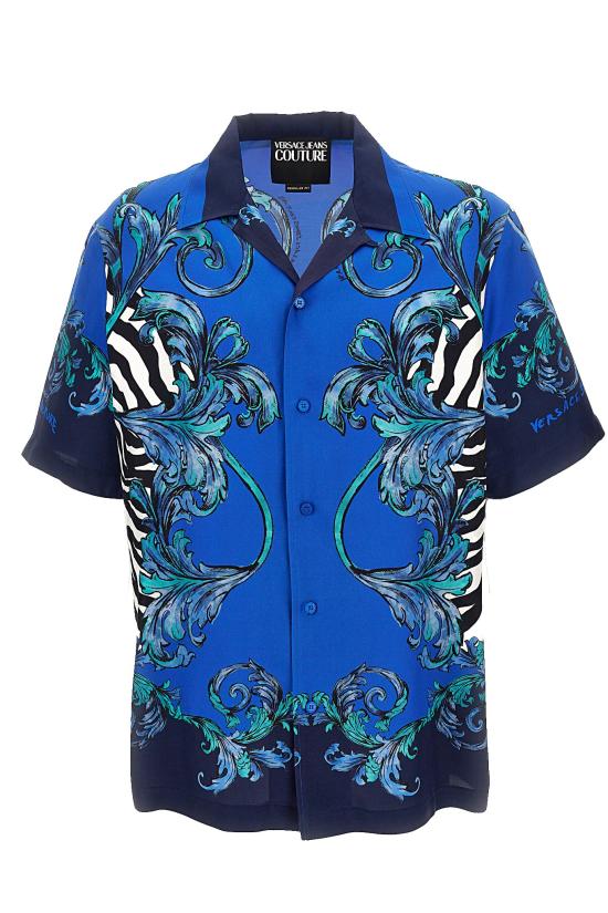 25SS 베르사체 반팔 셔츠 78GAL2BA NS620288 Blue