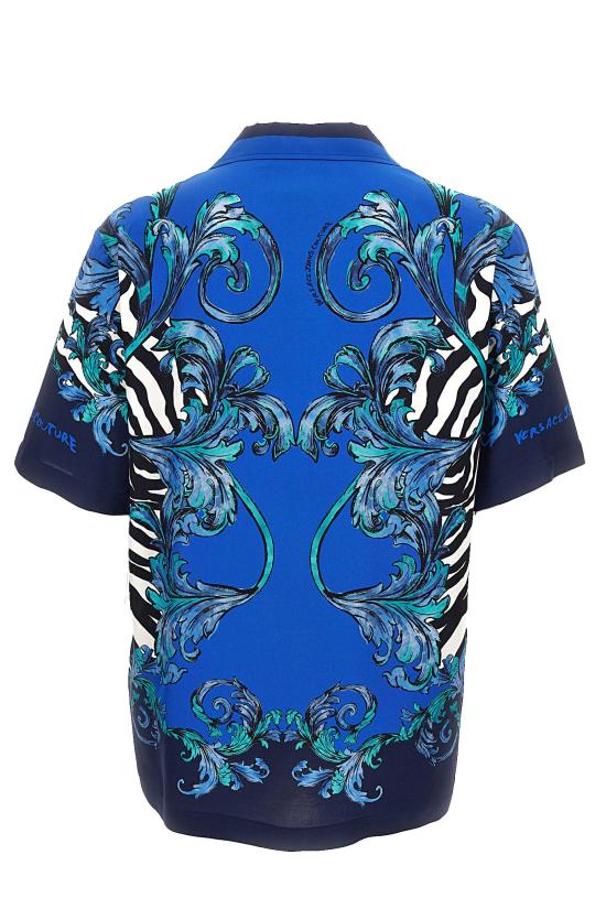 25SS 베르사체 반팔 셔츠 78GAL2BA NS620288 Blue - VERSACE