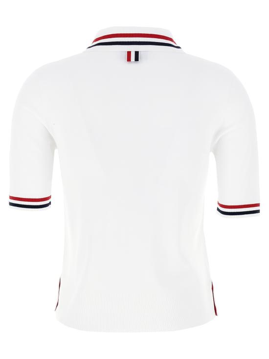 25SS 톰브라운 폴로 티셔츠 FKP119AY5502100 WHITE DOM - THOM BROWNE