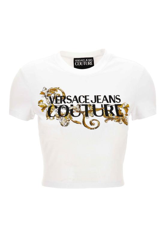 25SS 베르사체 반팔 티셔츠 78HAHC05CJ02CG03 WHTIE GOLD DOM