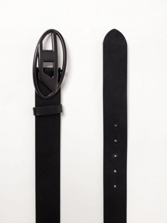 25SS 디젤 B-1DR 레더 벨트 D 버클 X08516P8139 T8013 Black - DIESEL