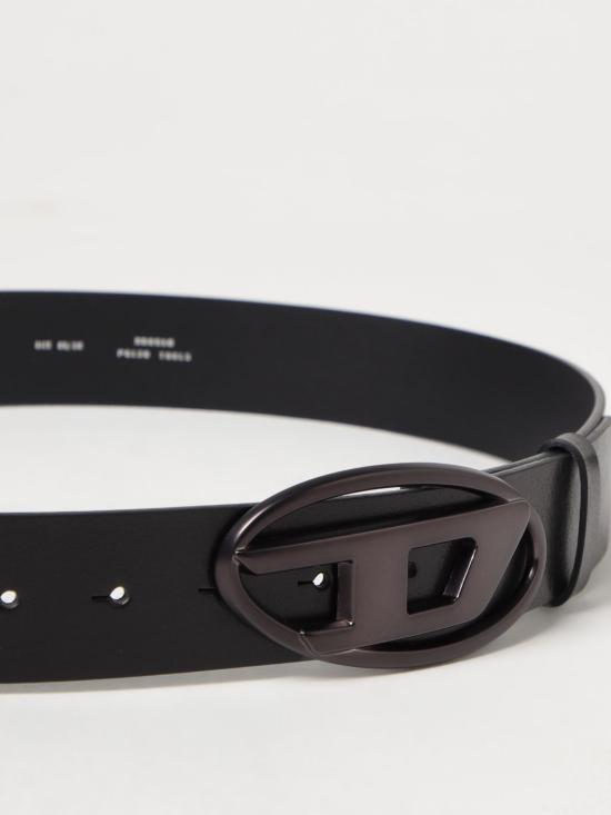 25SS 디젤 B-1DR 레더 벨트 D 버클 X08516P8139 T8013 Black - DIESEL