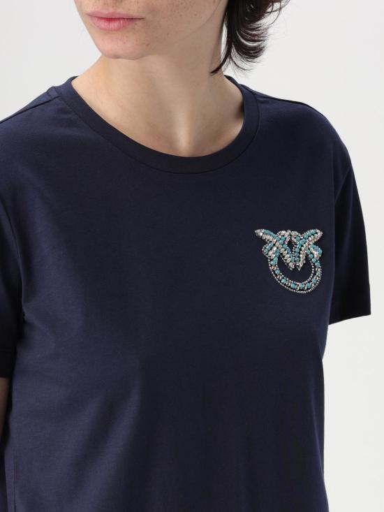 25FW 핑코 반팔 티셔츠 103320A2G7 G1A Blue - PINKO