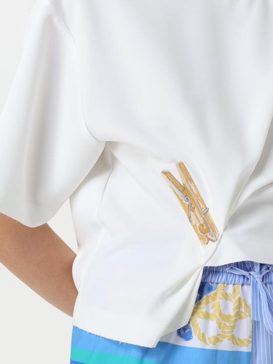 25SS 모스키노 반팔 티셔츠 02213722 1002 White - MOSCHINO