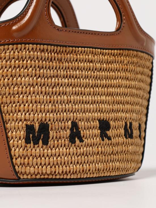 25FW 마르니 레더 & 라피아 트로피컬리아 마이크로백 BMMP0067Q0P3860 00M50 Natural - MARNI